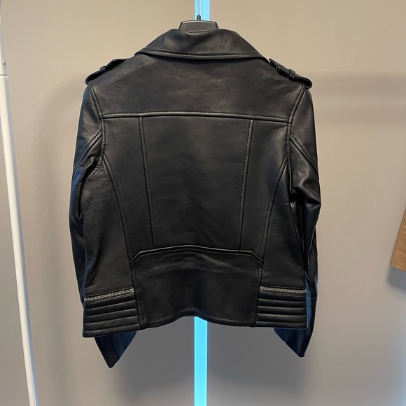 maje Basalt leather jacket T36 Black. - Picture 5 of 7
